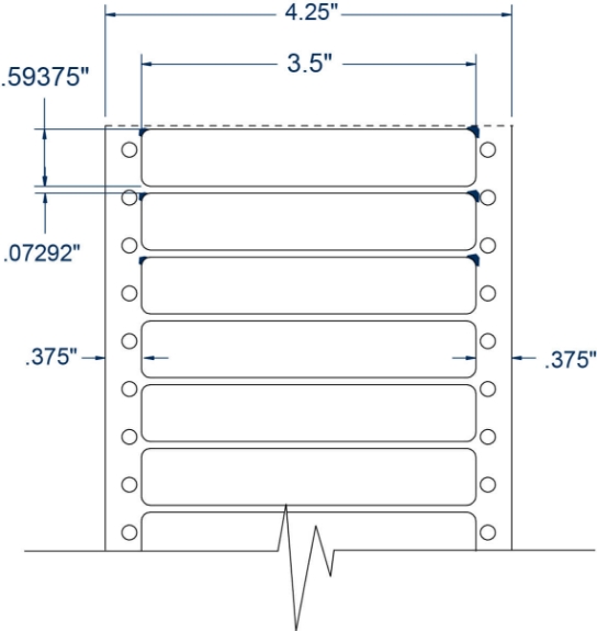 Compulabel 180055 3-1/2" x 5/8" Tape Reel Pinfeed Labels