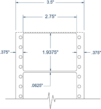 Compulabel 111306 Compulabel 111306 2-3/4" x 1-15/16" Pinfeed Labels