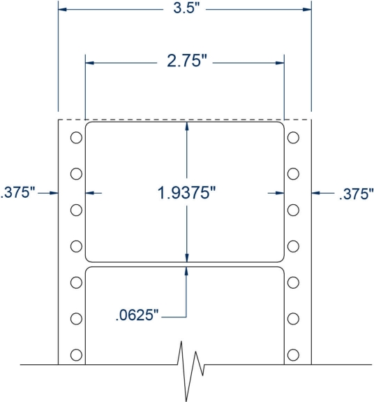 Compulabel 111306 2-3/4" x 1-15/16" Pinfeed Labels