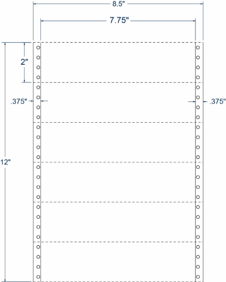 Compulabel 160356 7-3/4" x 2" Transcription Pinfeed Labels