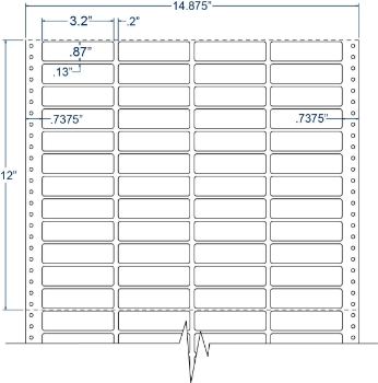 Compulabel 140758 Compulabel 140758 3-1/5" x 87/100" Cheshire Mailing Pinfeed Labels