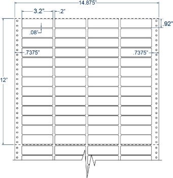 Compulabel 140703 Compulabel 140703 3-1/5" x 23/25" Cheshire Mailing Pinfeed Labels