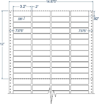 Compulabel 140905 Compulabel 140905 3-1/5" x 23/25" Cheshire Mailing Pinfeed Labels