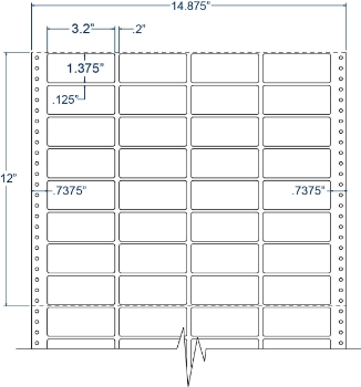 Compulabel 140850 Compulabel 140850 3-1/5" x 1-3/8" Cheshire Mailing Pinfeed Labels