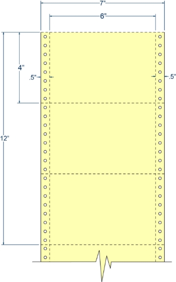 Compulabel 210958 6" x 4" Canary Pinfeed Cards