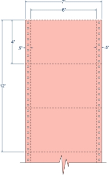 Compulabel 211105 Compulabel 211105 6" x 4" Salmon Pinfeed Cards