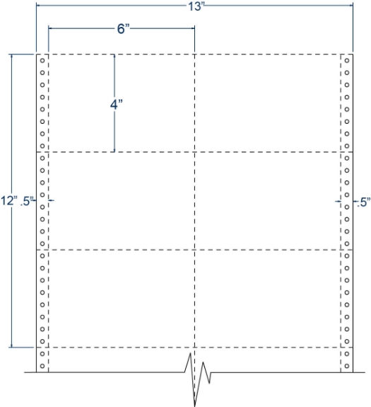 Compulabel 211206 6" x 4" White Pinfeed Cards