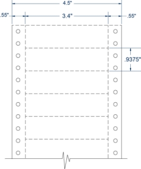 Compulabel 250053 Compulabel 250053 3-2/5" x 40.23" White Pinfeed Tags