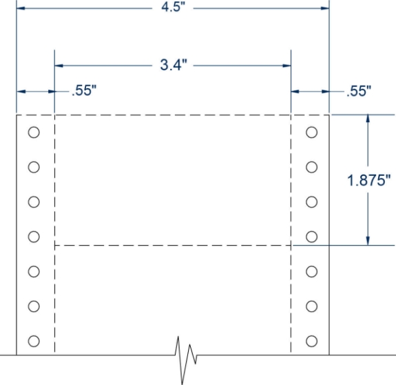 Compulabel 250457 3-2/5" x 41.39" White Pinfeed Tags