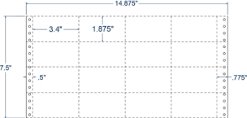 Compulabel 250503 Compulabel 250503 3-2/5" x 51.05" White Pinfeed Tags