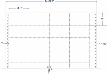 Compulabel 250356 Compulabel 250356 3-1/3" x 63.82" White Pinfeed Tags
