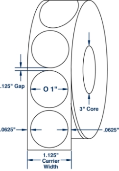 Compulabel 910056 Compulabel 910056 1" Diameter Uncoated White Paper Wafer Seals