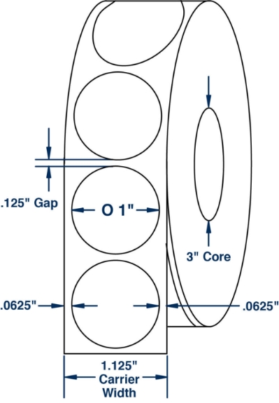 Compulabel 910056 1" Diameter Uncoated White Paper Wafer Seals