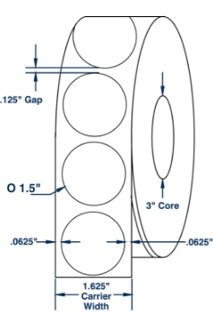 Compulabel 910271 Compulabel 910271 1-1/2" Diameter Uncoated White Paper Wafer Seals