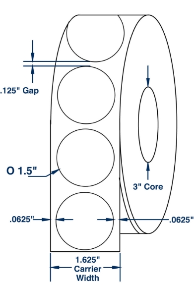 Compulabel 910271 1-1/2" Diameter Uncoated White Paper Wafer Seals