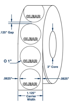 Compulabel 910552 Compulabel 910552 1" Diameter Clear Poly Wafer Seals