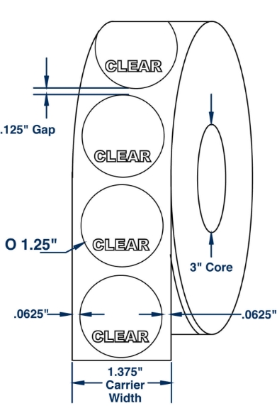 Compulabel 910541 1-1/2" Diameter Clear Poly Wafer Seals