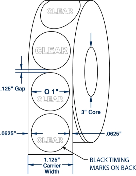 Compulabel 910203 1" Diameter Translucent Paper Wafer Seals