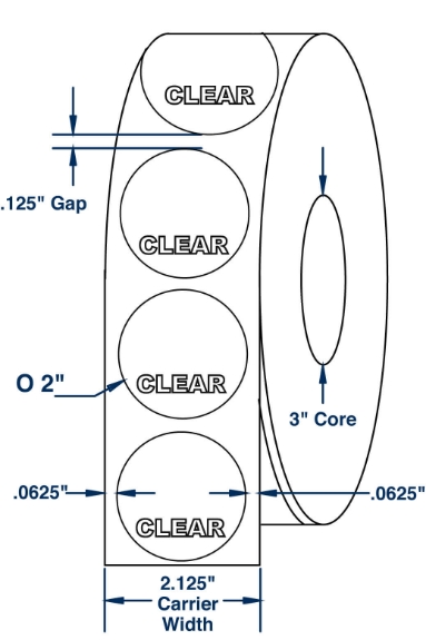 Compulabel 910405 2" Diameter Translucent Paper Wafer Seals