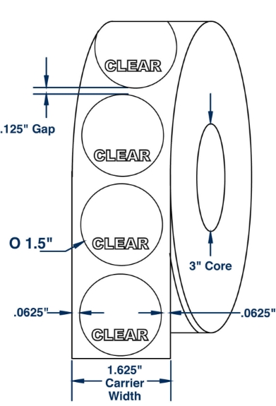 Compulabel 910596 1-1/2" Diameter Translucent Paper Wafer Seals