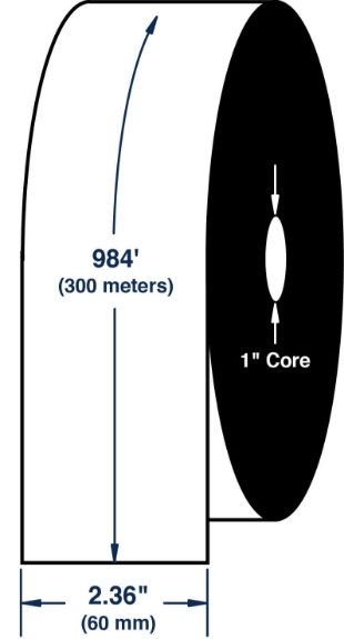 Compulabel 710008 2.36" x 984' Zebra Wax Ribbon