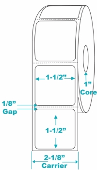 Compulabel 530728 Compulabel 530728 1-1/2" x 1-1/2" Desktop Direct Thermal Labels