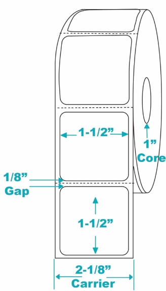 Compulabel 530728 1-1/2" x 1-1/2" Desktop Direct Thermal Labels