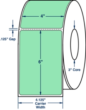 Compulabel 520372 Compulabel 520372 4" x 6" Pastel Green Direct Thermal Labels