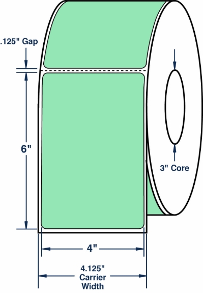 Compulabel 640056 4" x 6" Pastel Green Thermal Transfer Labels