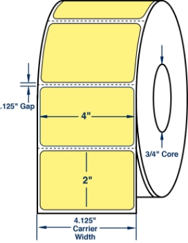 Compulabel 640245 Compulabel 640245 4" x 2" Pastel Yellow Thermal Transfer Labels