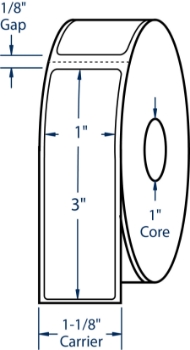 Compulabel 530515 Compulabel 530515 1" x 3" Desktop Direct Thermal Labels
