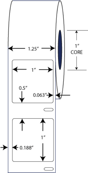 Compulabel 530853 1" x 1" Dymo Comparable Labels