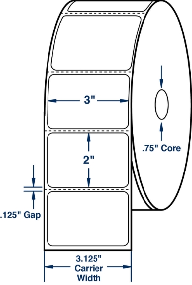 Compulabel 510713 3" x 2" Mobile Direct Thermal Labels