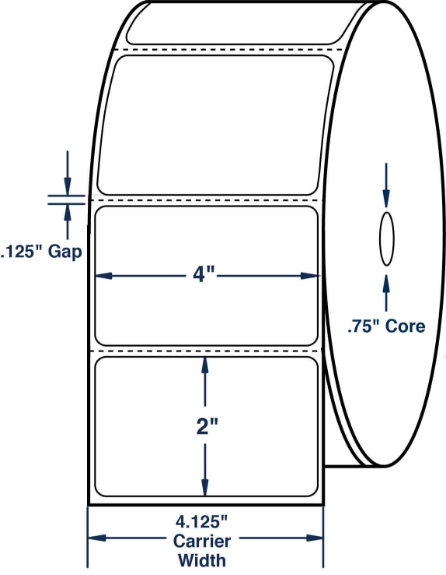 Compulabel 510636 4" x 2" Mobile Direct Thermal Labels