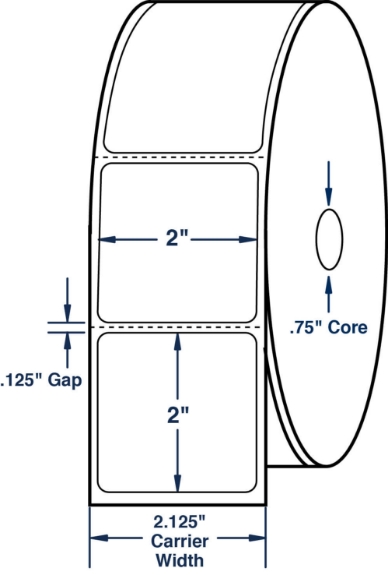 Compulabel 510691 2" x 2" Mobile Direct Thermal Labels