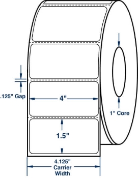 Compulabel 530774 Compulabel 530774 4" x 1-1/2" Desktop Direct Thermal Labels