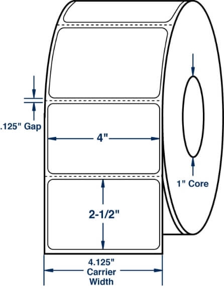 Compulabel 530796 4" x 2-1/2" Desktop Direct Thermal Labels