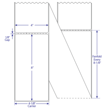 Compulabel 520048 Compulabel 520048 - 4" x 8" Fanfold Direct Thermal Labels